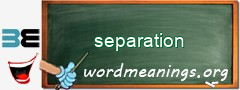 WordMeaning blackboard for separation